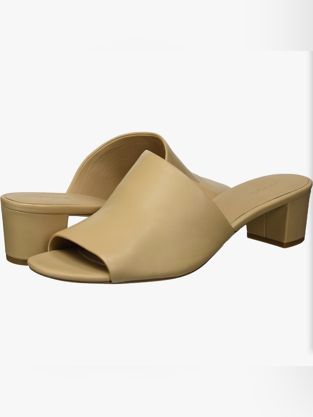 Vince Ripley Leather Nude Beige Slip On Mule Pump Slide NIB $375